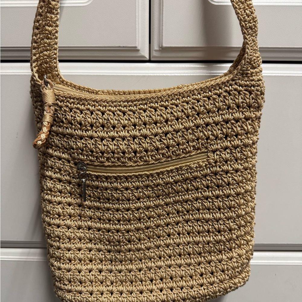 The Sak Tan Crochet Shoulder Bag